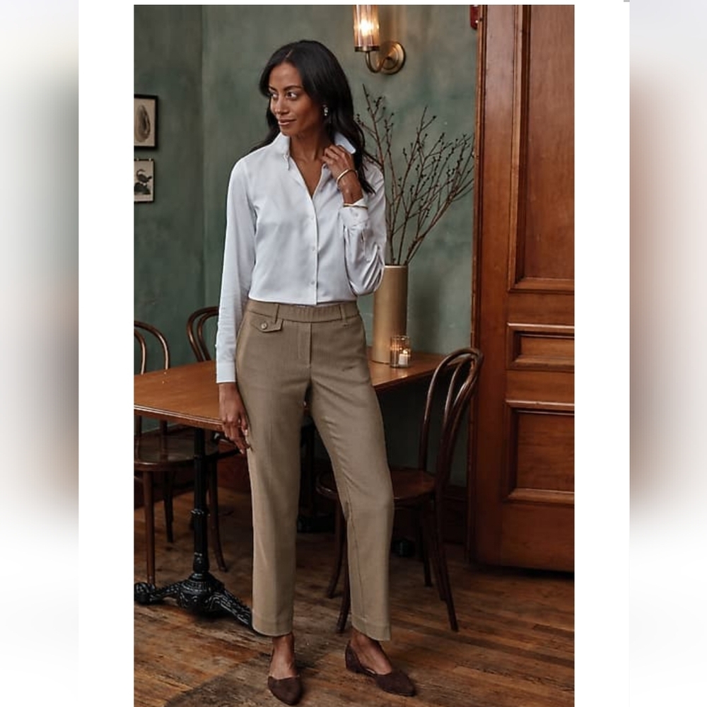 J. Jill Mini Herringbone Brown Pants Small